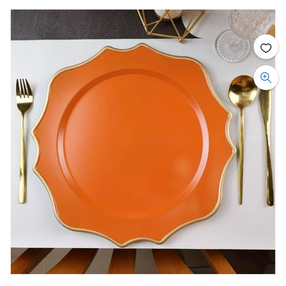 OMURIKO Orange Charger Plates- 6ct - Picture 3 of 6